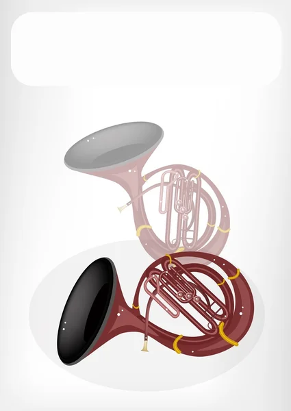 Un sousaphone musical avec une bannière blanche — Image vectorielle