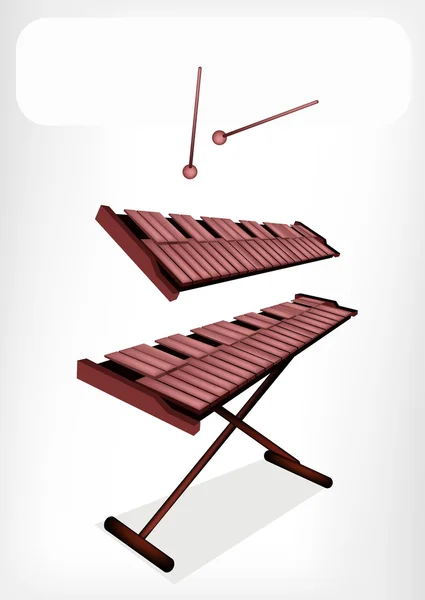 Deux xylophones rétro avec une bannière blanche — Image vectorielle