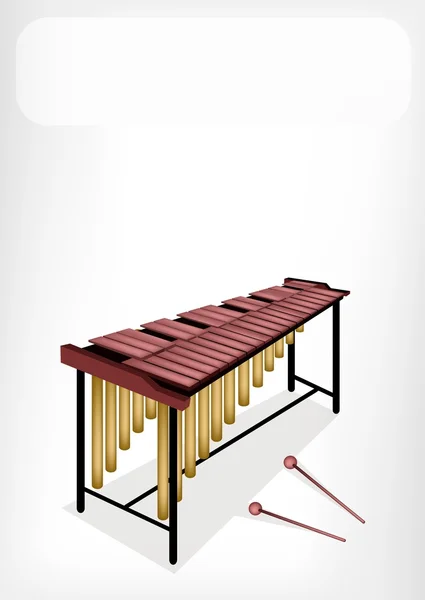 Due retrò marimba con un banner bianco — Vettoriale Stock