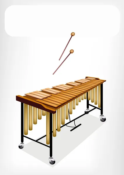 Two Retro Vibraphone with A White Banner — Stock Vector