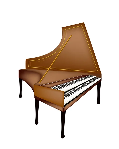 A Retro Harpsichord Isolated on White Background — Stock Vector