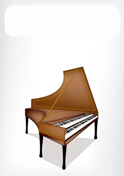 A Retro Harpsichord with A White Banner — Stock Vector