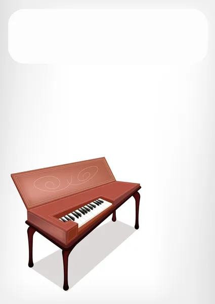 Un Clavichord retro con una bandera blanca — Vector de stock