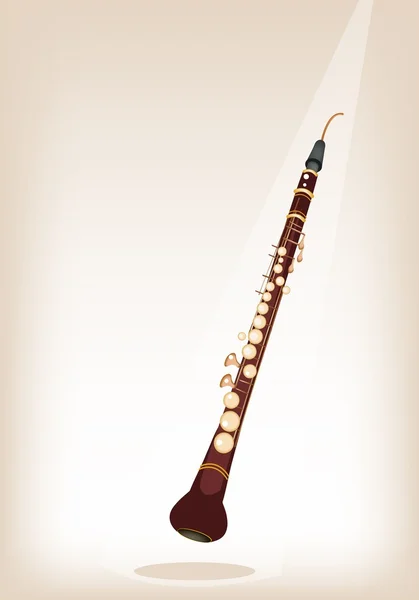 A Musical Cor Anglais su sfondo Brown Stage — Vettoriale Stock