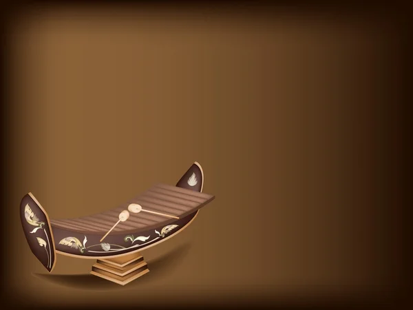 Koyu kahverengi zemin üzerine güzel bir Tay ksilofon — Stok Vektör