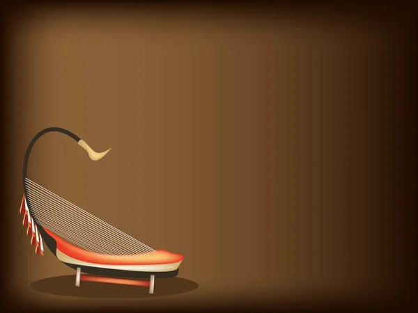 Une belle saung musicale sur fond brun foncé — Image vectorielle