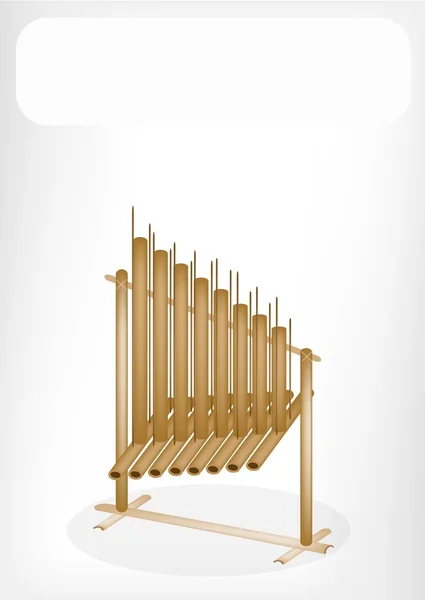 Un Angklung musical avec une bannière blanche — Image vectorielle