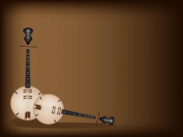 Un Dan Nguyet musical sur fond brun foncé — Image vectorielle