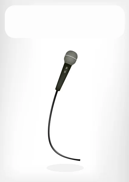 A Wireless Microphone with A White Banner — Stock Vector