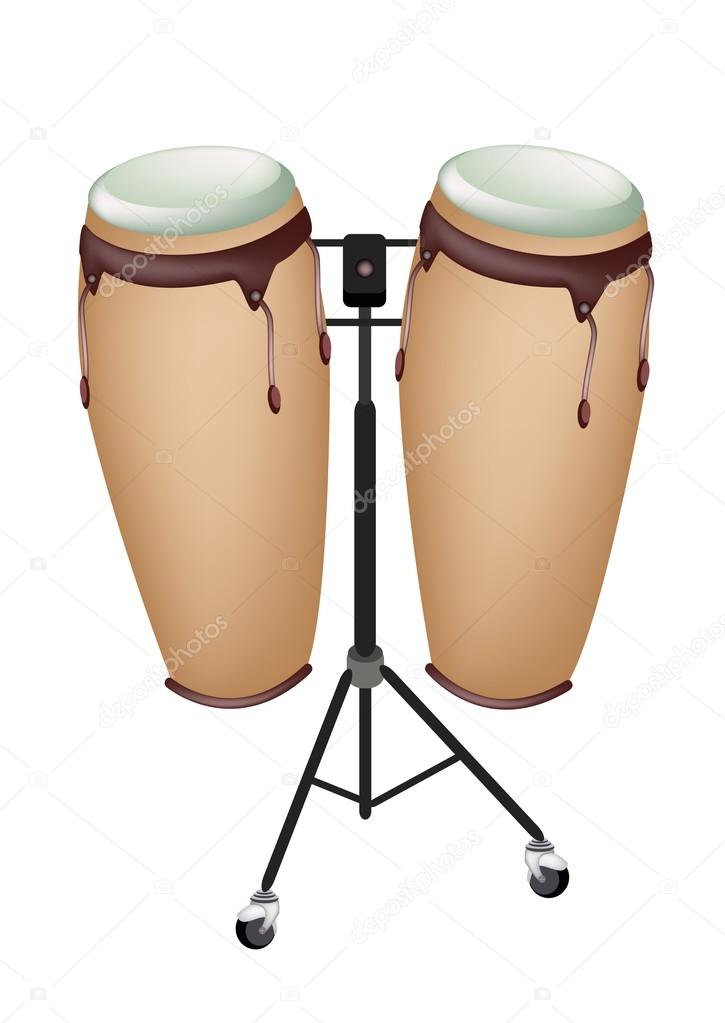 Beautiful Musical Instrument of Congas on Stand