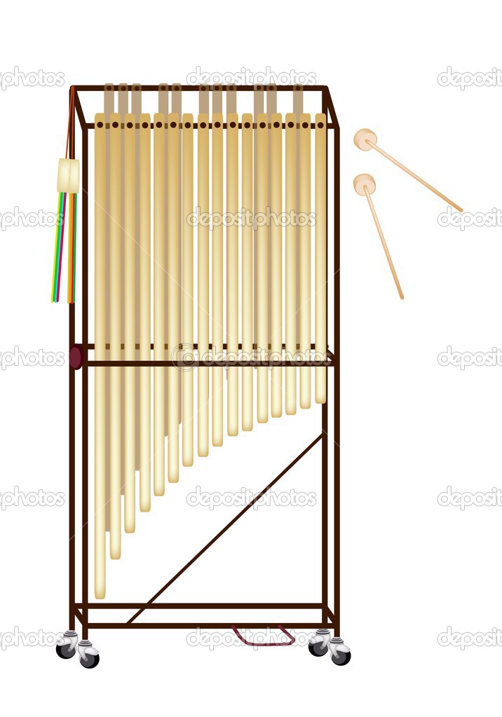 A Musical Tubular Bells Isolated on White Background Stock Vector Image