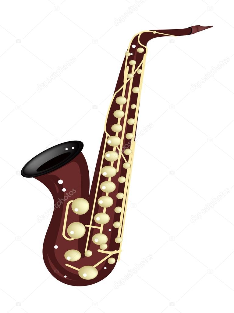 A Musical Alto Saxophone Isolated on White Background