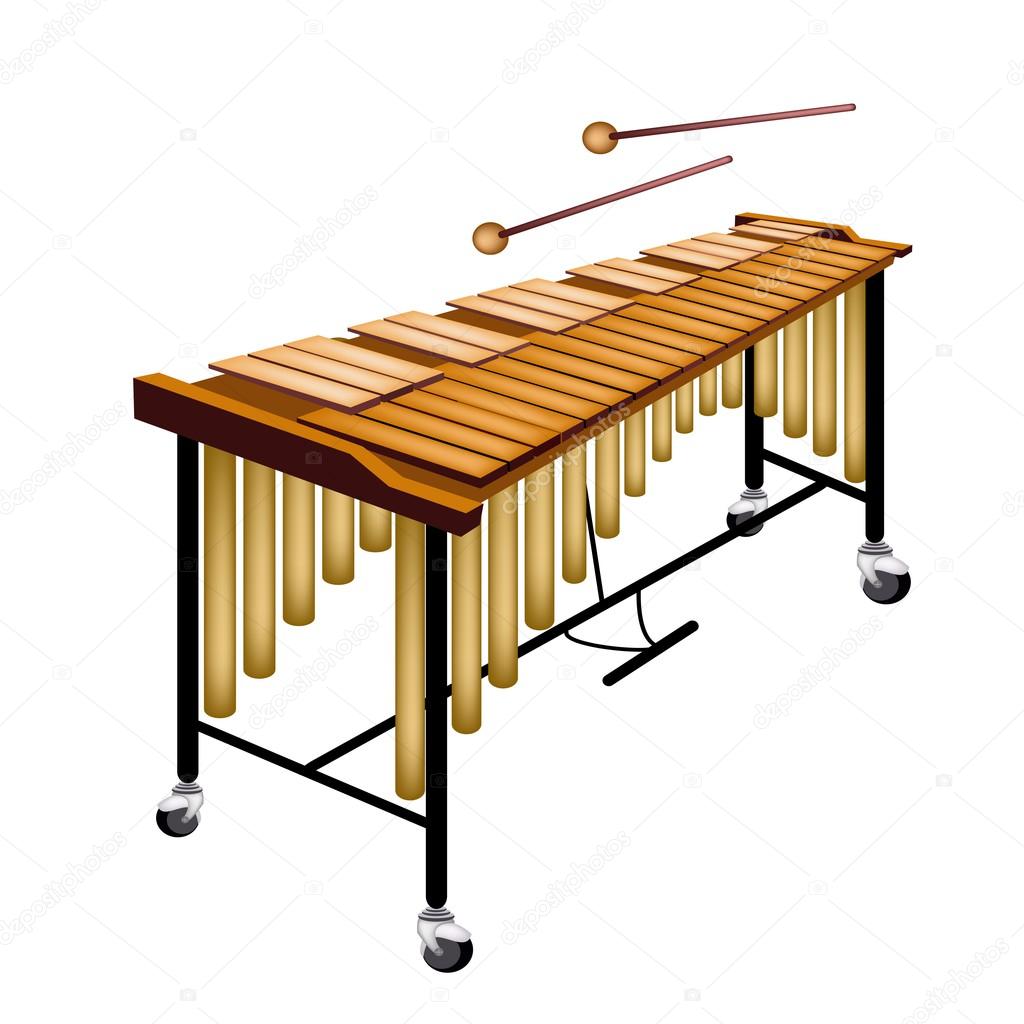 A Musical Vibraphone Isolated on White Background