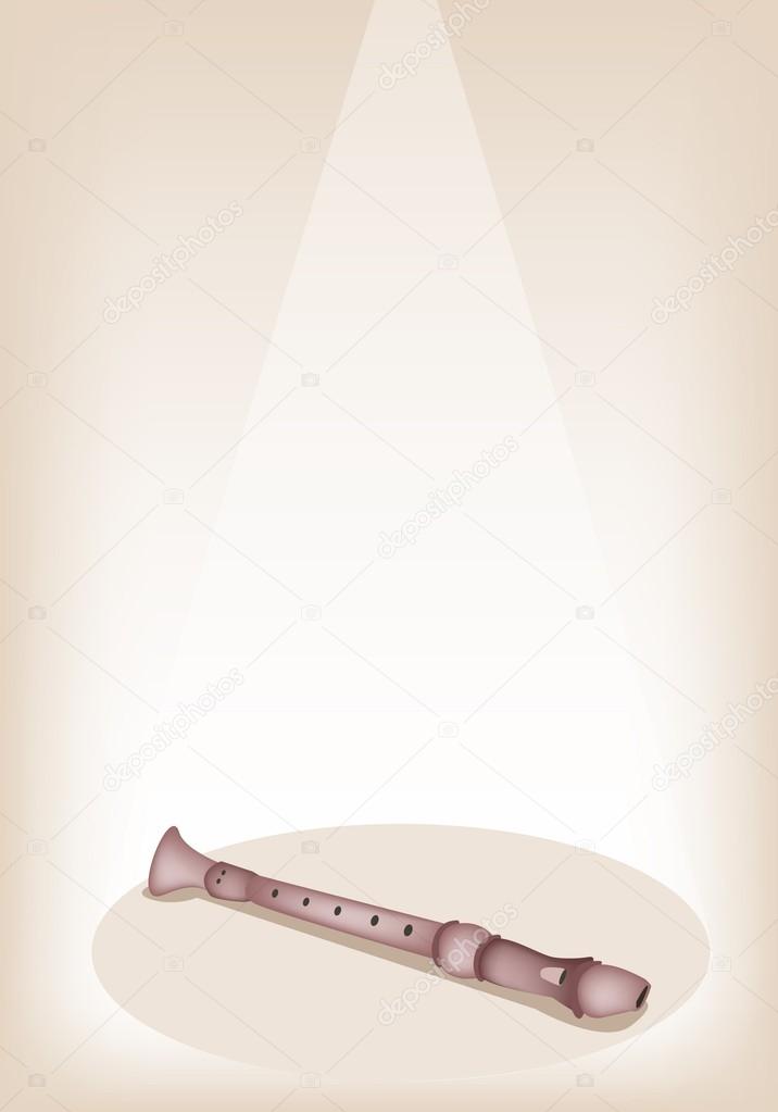 A Musical Recorder on Brown Stage Background