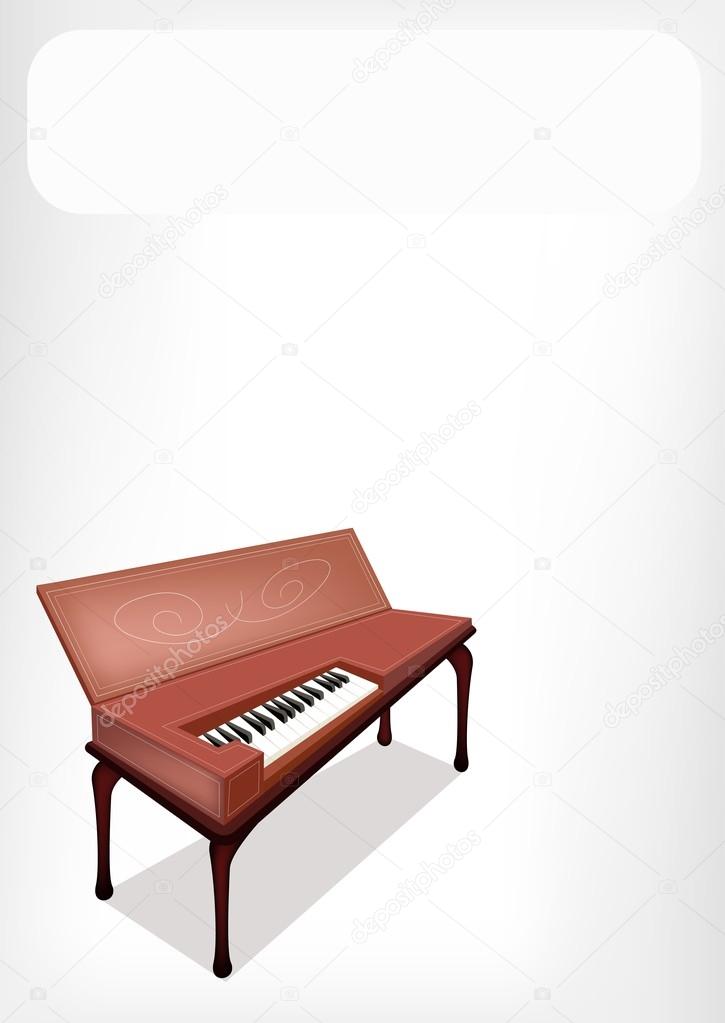 A Retro Clavichord with A White Banner