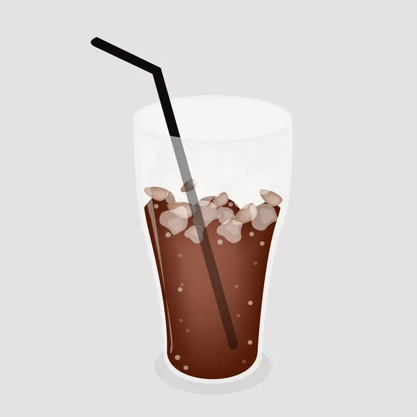 Ledovou kávu nebo ledový čaj na šedém pozadí — Stockový vektor