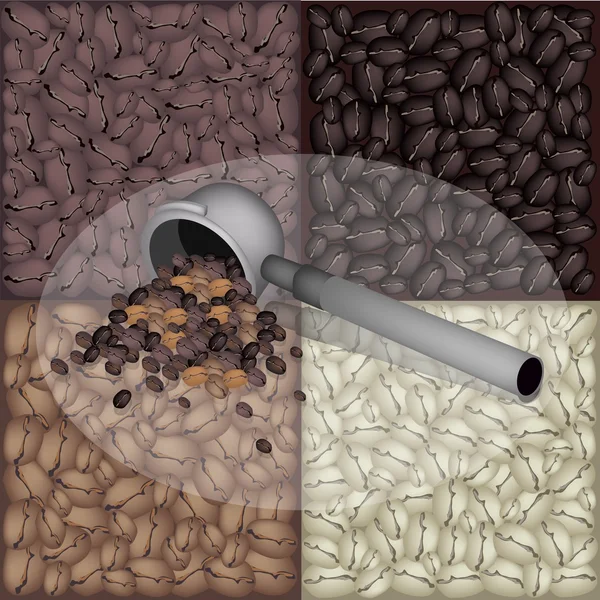 Filtr dla ekspres do kawy z kawy bean tło — Wektor stockowy