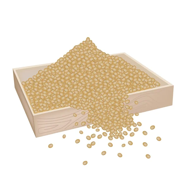 A Lot of Soy Bean in Wooden Container — Stock Photo, Image