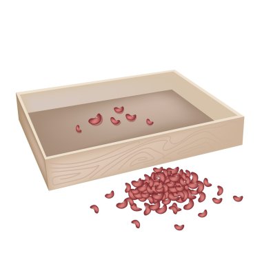 A Stack of Kidney Bean with Wooden Container clipart