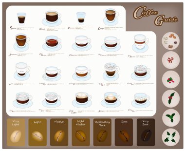 A Set of Coffee Type and Coffee Bean clipart