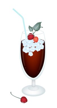 kiraz ve buz ile cam vişne suyu