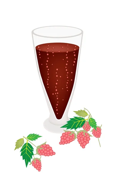 Малиновый сок в бокале с плодами ежевики — стоковый вектор