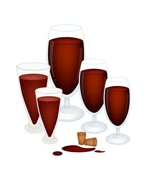ワインのコルク栓とガラスのグレープ ジュース — ストックベクタ