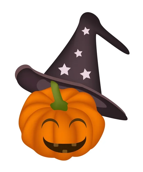 Calabaza feliz Jack-o-Lantern sobre un fondo blanco — Vector de stock