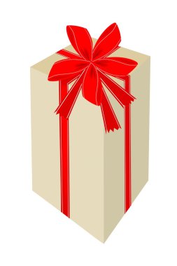 kırmızı kurdele ile uzun boylu hediye kutusu