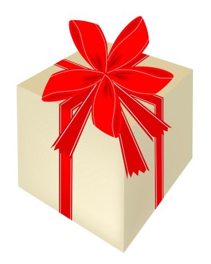 Kırmızı kurdeleli hediye kutusu