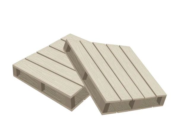 Dos paletas de madera sobre un fondo blanco — Vector de stock