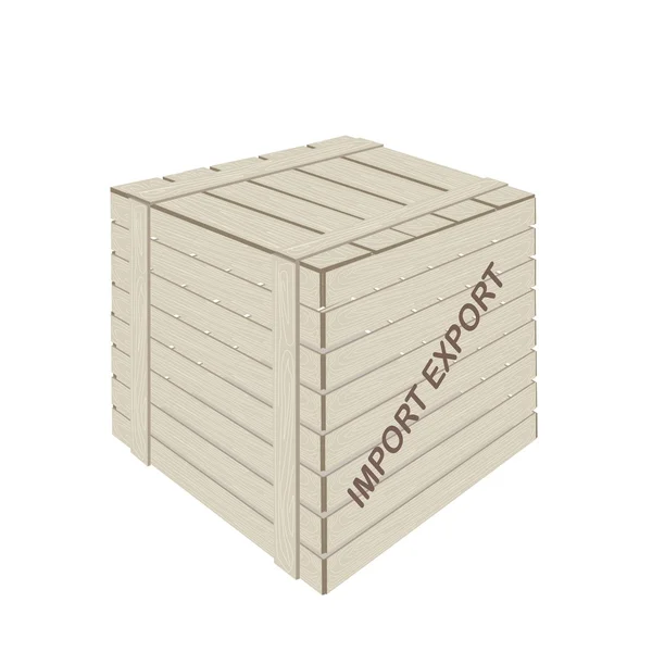 Ένα κουτί ξύλινο φορτίου για μεταφορά εμπορευμάτων — Διανυσματικό Αρχείο