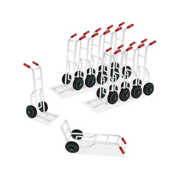 Group of Hand Truck or Dolly on White Background — Stock Vector