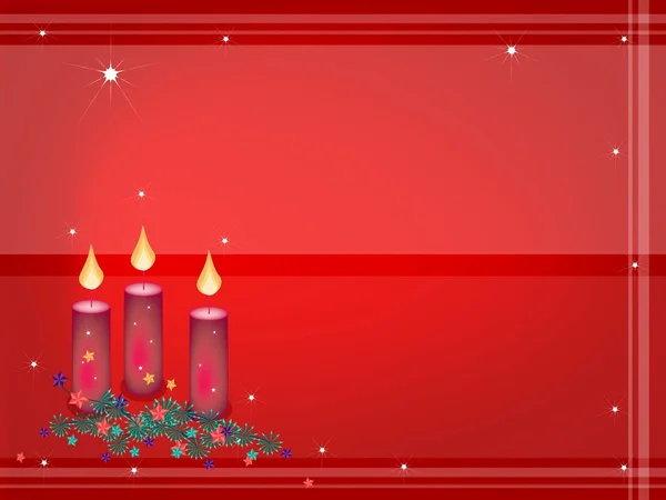 Fundo da decoração de velas de Natal em galhos de abeto — Vetor de Stock