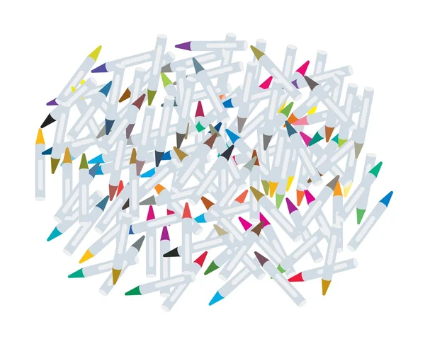 Groupe de crayons de cire sur fond blanc — Image vectorielle