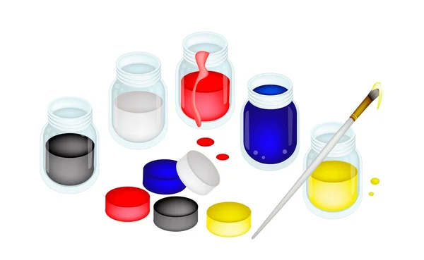 Ανοιχτό χρώμα χρώμα βάζα με ΠΙΝΕΛΑ — Διανυσματικό Αρχείο