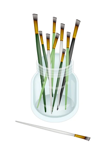 A Group of Artist Brushes in Jar — Stock Photo, Image