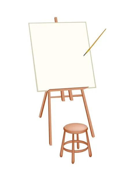 Wooden Artist Easel on White Background — Stock Vector