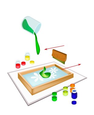 bir kutu üzerindeki bir çekçek Serigrafi Baskı