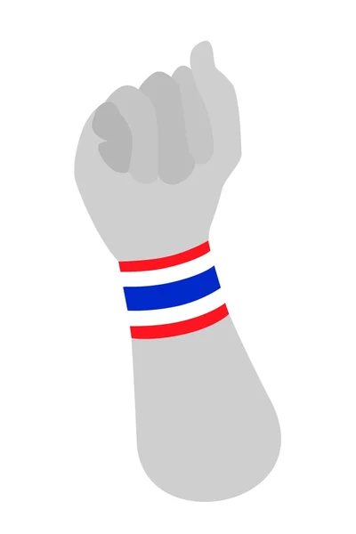 Poing serré main humaine avec bracelet thaïlandais — Image vectorielle
