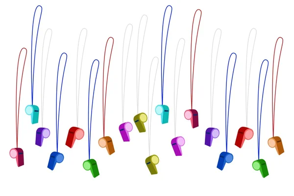 Beyaz arka plan üzerinde renkli ıslık ayarla