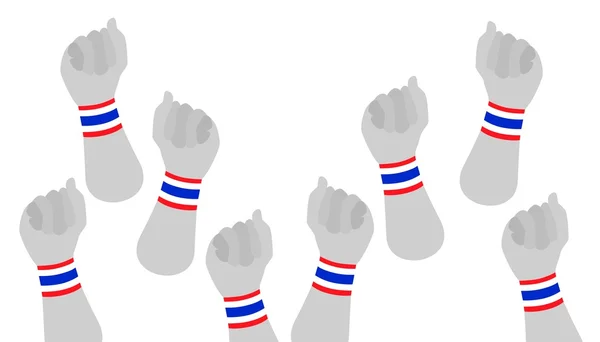 Human Hands Clenched Fist with Thai Wristband Vector Graphics