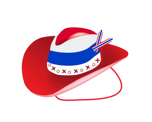 Un chapeau de cow-boy de drapeau thaïlandais sur fond blanc — Image vectorielle