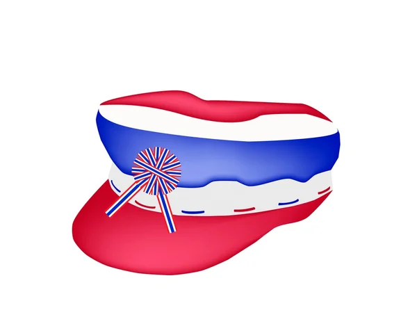 Una gorra de bandera tailandesa sobre fondo blanco — Vector de stock