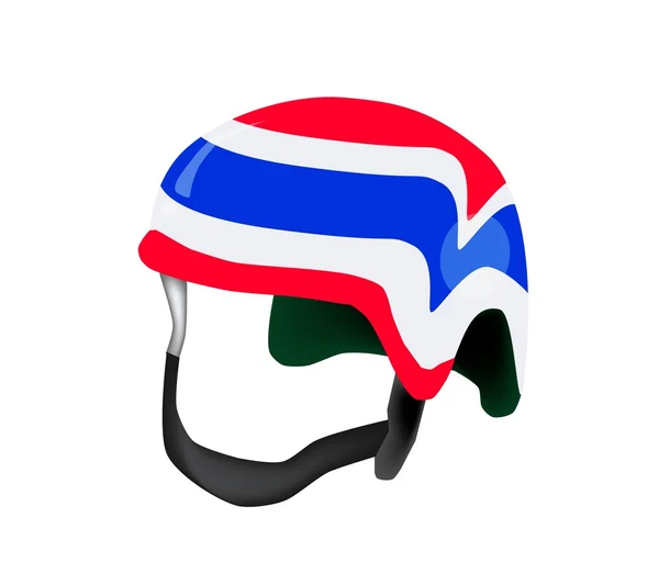 泰国国旗在白色背景上一个头盔 — 图库矢量图片