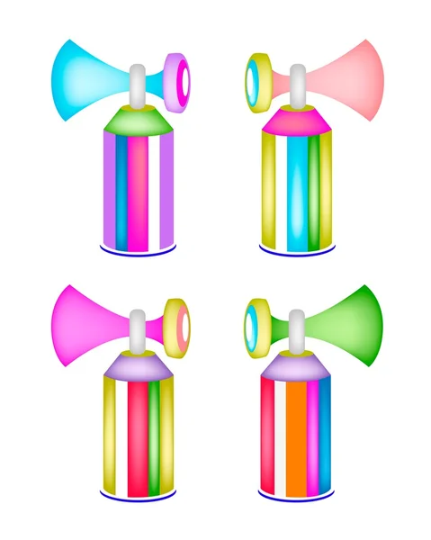 Set of Colorful Air Horn on Whit Background — Stock Vector