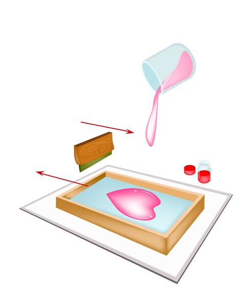 Экран, печатающий "Haert" на плитке
