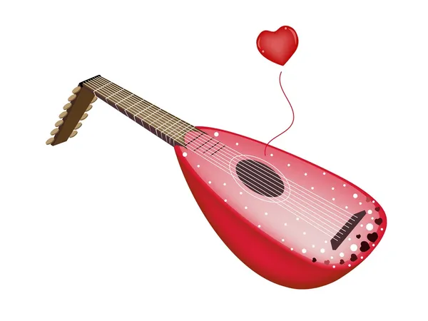 A Beautiful Antique Lute Playing Love Song — Stock Vector