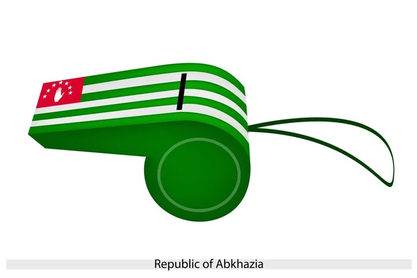 Weißer und grüner Streifen auf Abchasien-Trillerpfeife — Stockvektor