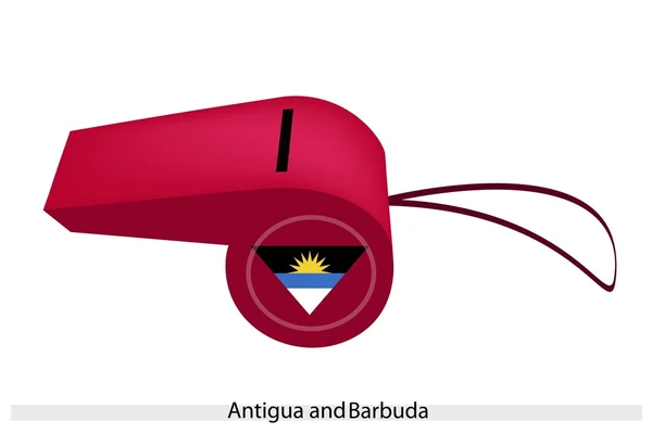 A Red Whistle of Antigua and Barbuda — Stock Vector